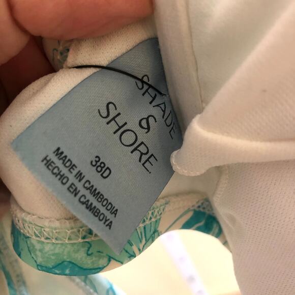 Shade & Shore NWT Womens Floral Print Shirred Balconette Underwire Bikini Top38D - Picture 4 of 9